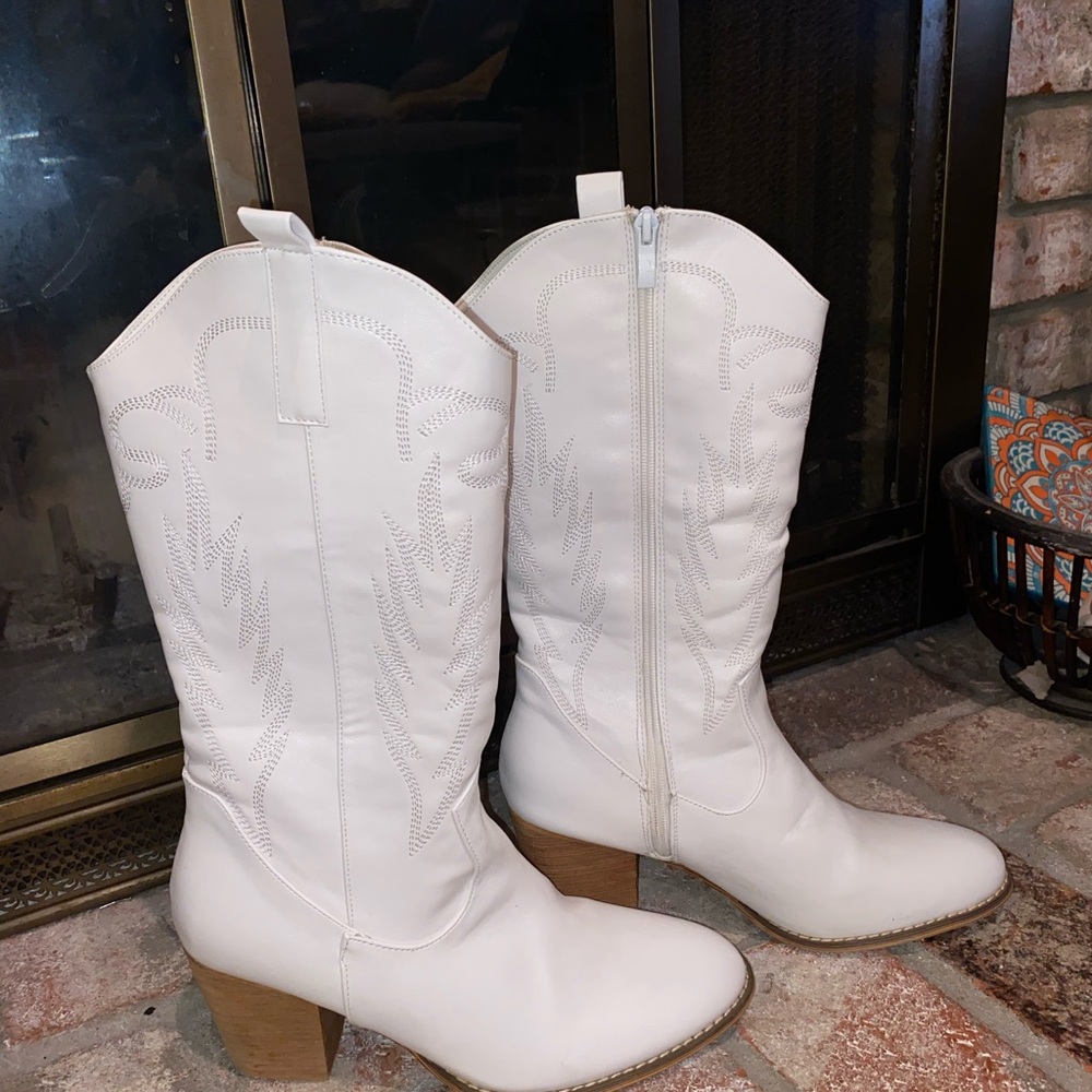 White Western Boots